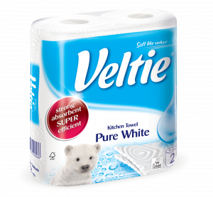 Veltie Household Towels Pure White 2ply 47pcs  FSC Ecolabel (different formats)